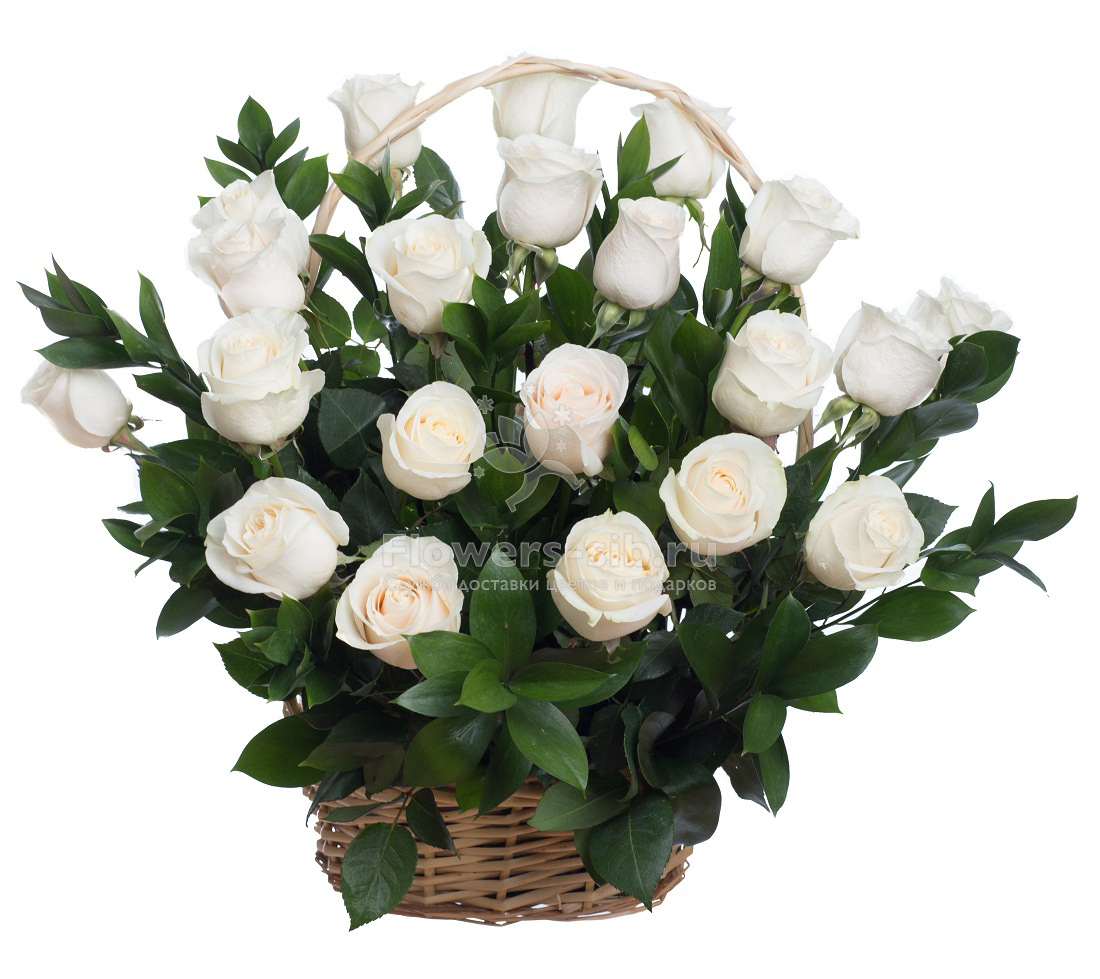 Basket of 21 roses 